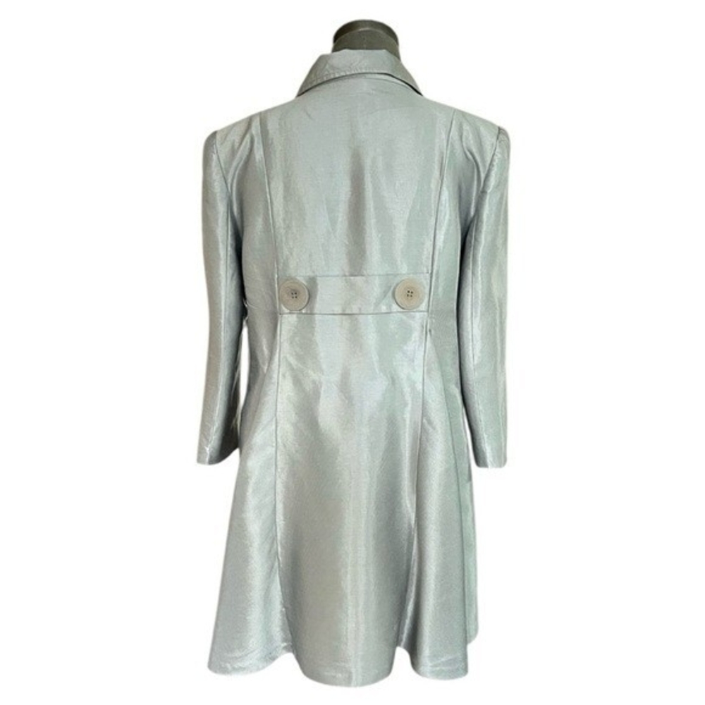 SHERI DROBNICK Credibility Women's Silver Metallic Jacket Size 8 Linen Blend VG - Picture 5 of 7